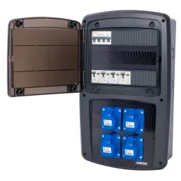 Coffret camping 4 prises CEE 10A avec protection par disjoncteur différentiel - OHMTEC