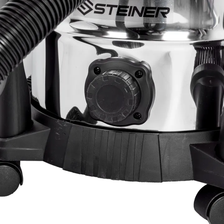 Aspirateur eau et poussières 20L inox 1200W sans sac + fonction souffleur STEINER
