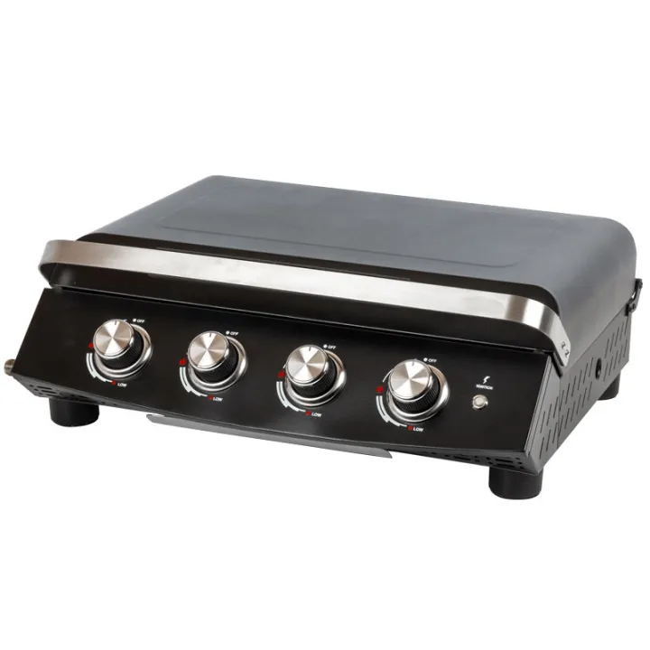 Plancha Gaz 4 Brûleurs 10kW Avec Couvercle ROSTER