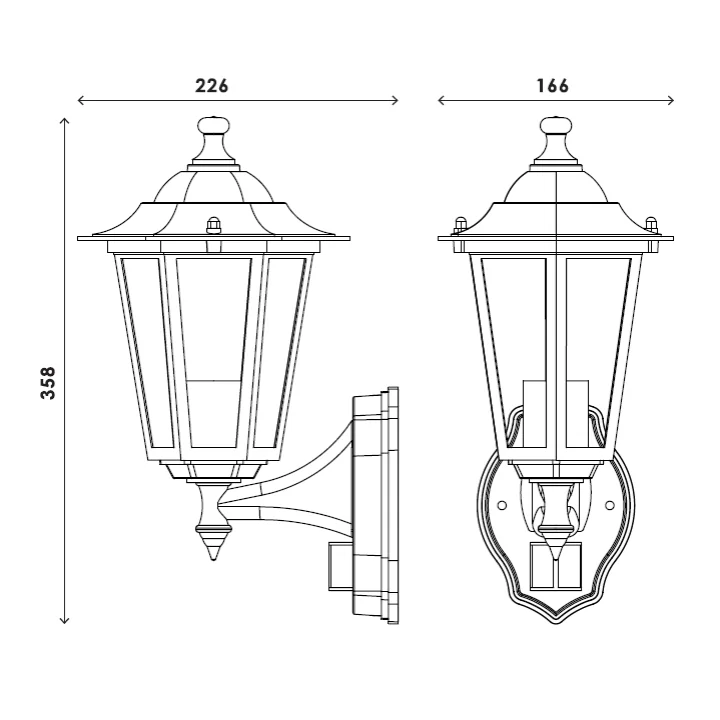 Applique Extérieure + Détecteur 60W E27 Fonte Blanche LOAN