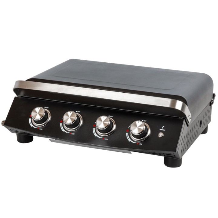 Plancha Gaz 4 Brûleurs 10kW Avec Couvercle ROSTER