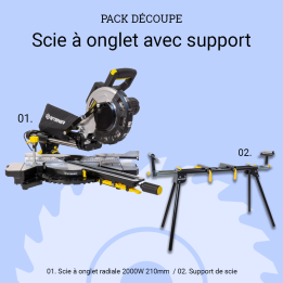 Scie à onglet radiale 2000W 210 mm STEINER + support