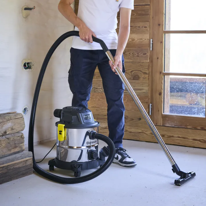Aspirateur eau et poussières 20L inox 1200W sans sac + fonction souffleur STEINER