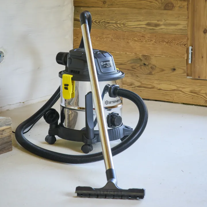 Aspirateur eau et poussières 20L inox 1200W sans sac + fonction souffleur STEINER
