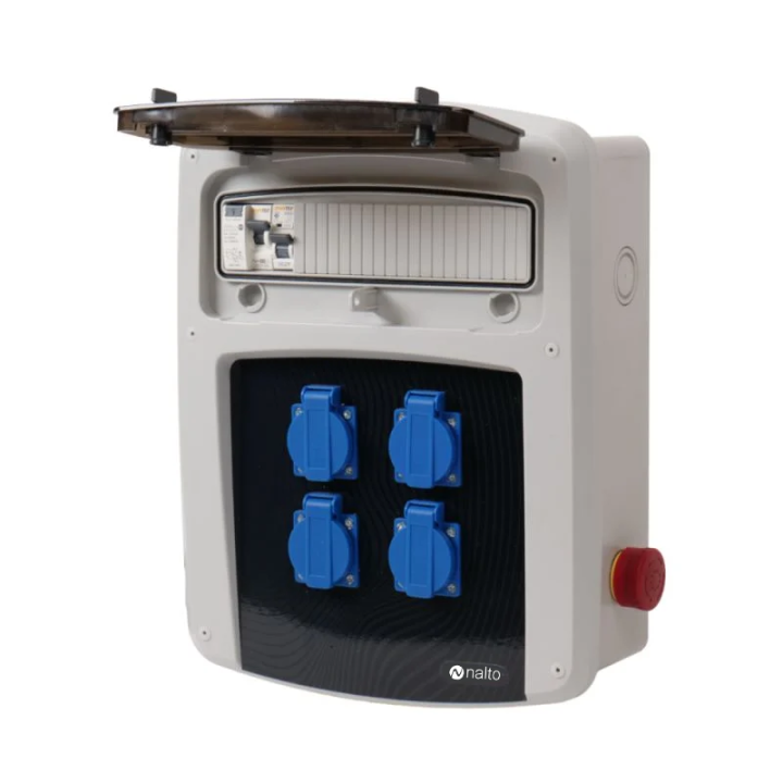 Coffret de chantier avec 4 prises monophasées NALTO