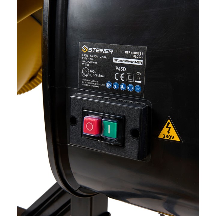 Bétonnière électrique 800W 180L STEINER