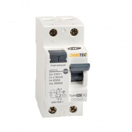 Interrupteur différentiel 1P+N 3kA, 63A type AC 300mA