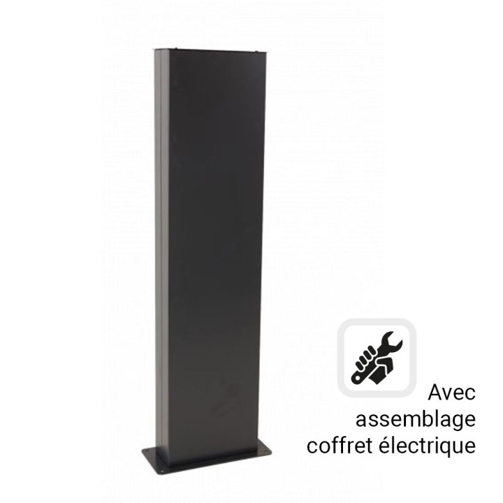 Borne métallique avec montage d'un coffret camping ou recharge OHMTEC