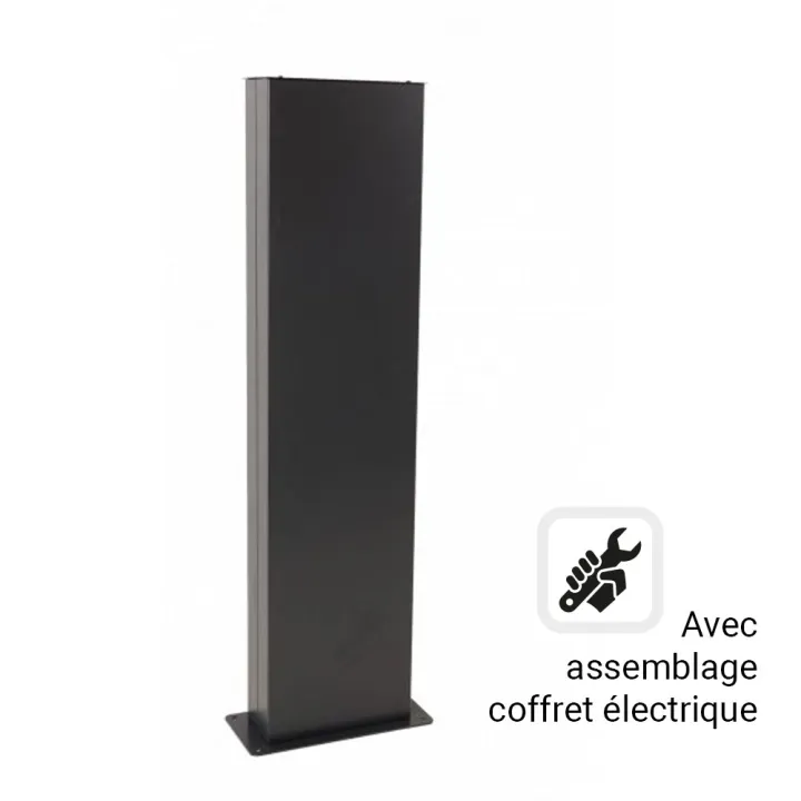 Borne métallique avec montage d'un coffret camping ou recharge OHMTEC