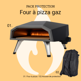 Four à pizza gaz ROSTER + housse + pelle à pizza