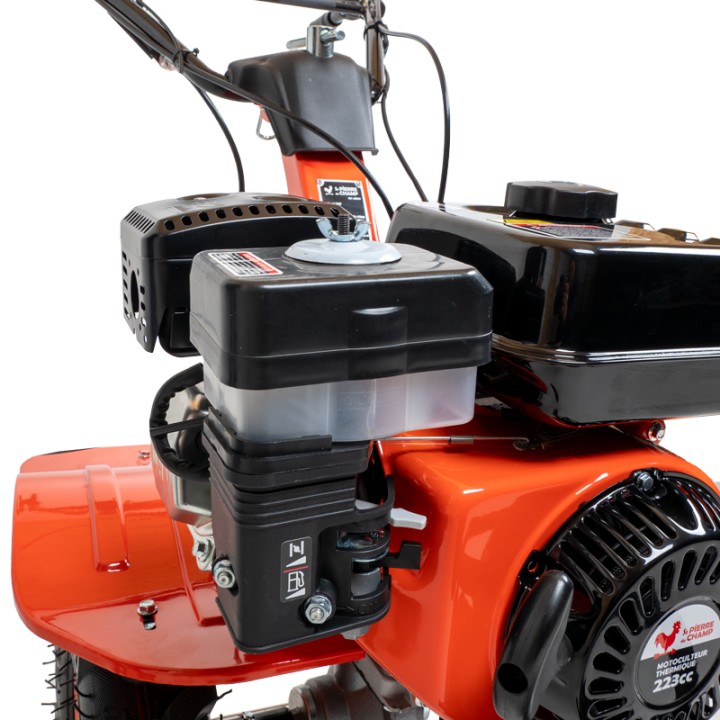 Motoculteur - Motobineuse thermique essence 8CV - 223cc à engrenages + 8 fraises + 2 roues + buteur ST PIERRE DU CHAMP