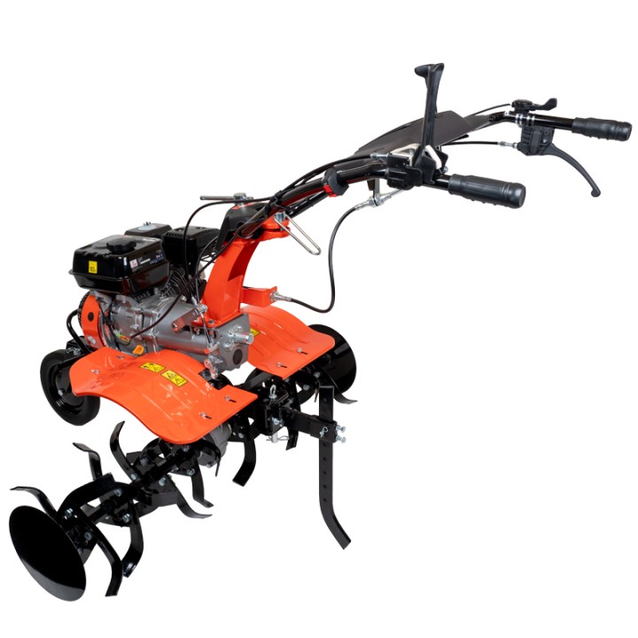 Motoculteur - Motobineuse thermique essence 8CV - 223cc à engrenages + 8 fraises + 2 roues + buteur ST PIERRE DU CHAMP