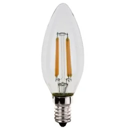 Ampoules LED flamme à filaments E14 4W blanc chaud Ø35mm x 98mm - Verre transparent - variable
