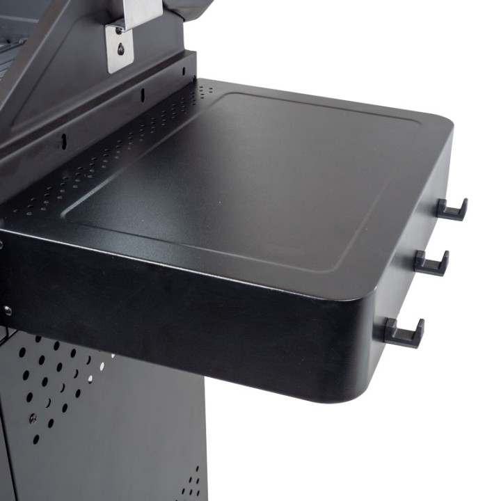 Barbecue gaz ROSTER 5 brûleurs dont 1 latéral avec plancha et grilles de cuisson combinées + Air Fryer 6L 1700W