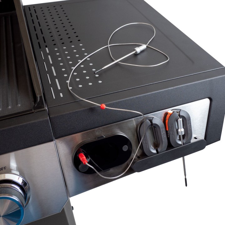 Barbecue gaz 7 brûleurs dont 1 latéral avec planchas et grilles de cuisson combinées ROSTER 