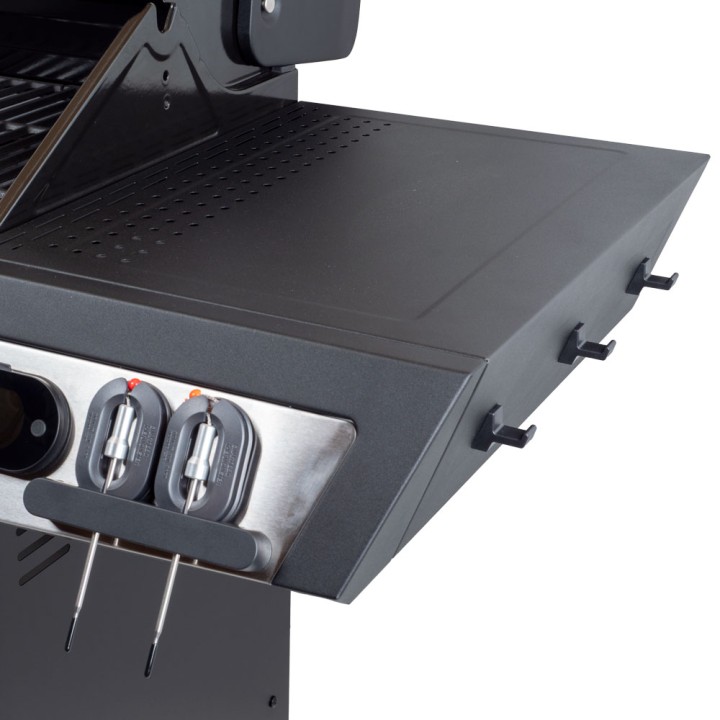 Barbecue gaz 7 brûleurs dont 1 latéral avec planchas et grilles de cuisson combinées ROSTER 