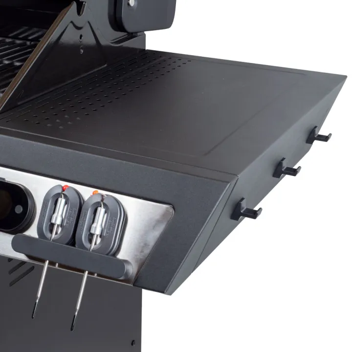Barbecue gaz 7 brûleurs dont 1 latéral avec planchas et grilles de cuisson combinées ROSTER 