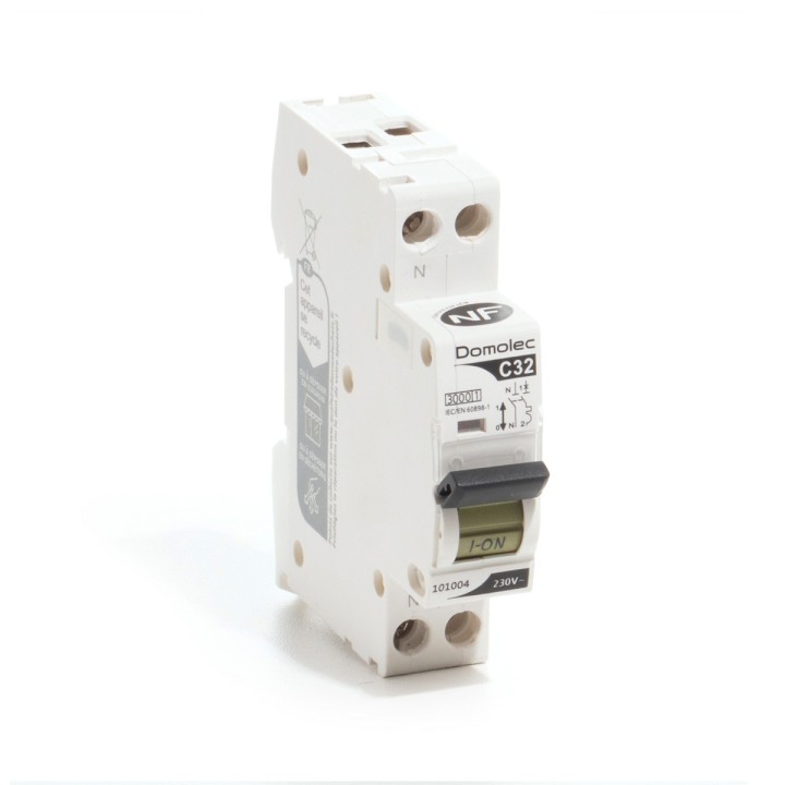 Disjoncteur 1P+N 32A 3kA NF DOMOLEC
