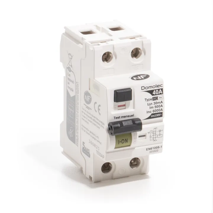 Interrupteur différentiel 40A 30mA type AC NF DOMOLEC