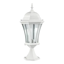 Borne lumineuse extérieure 100W max E27 fonte blanche ADELA