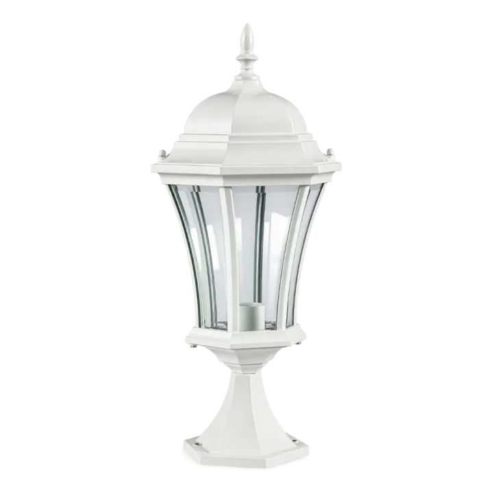 Borne lumineuse extérieure 100W max E27 fonte blanche ADELA