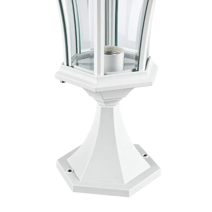 Borne lumineuse extérieure 100W max E27 fonte blanche ADELA