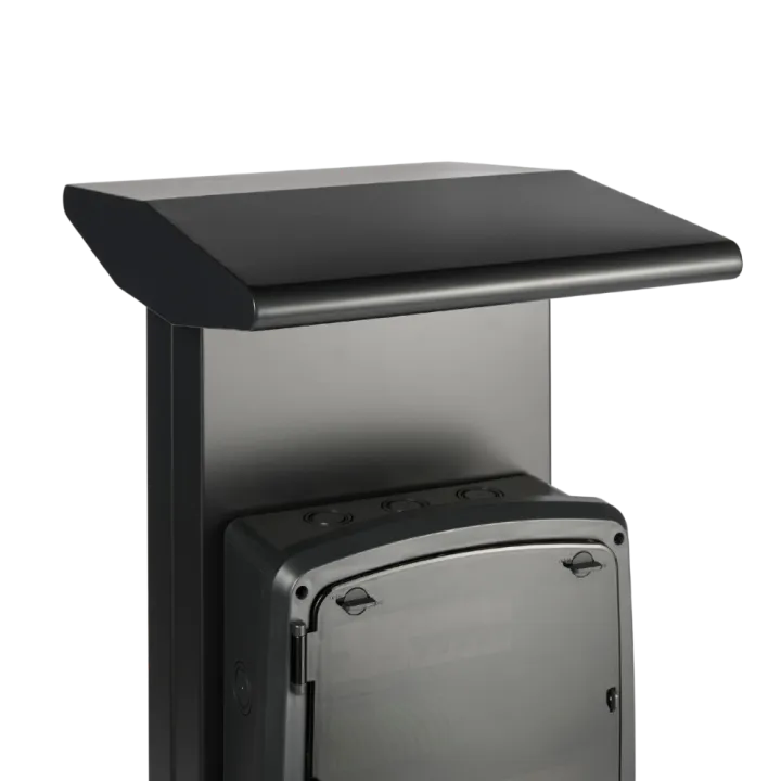 Casquette avec eclairage integré pour borne métallique alu anthracite OHMTEC