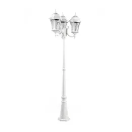 Lampadaire Extérieur 3 Têtes 3x100W E27 Fonte Blanc ADELA