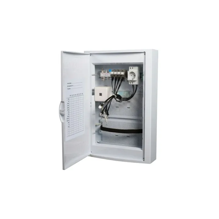 Coffret de Communication TEL/TV WIFI/ADSL avec 4 connecteurs RJ45 Grade 2 + emplacement box DOMOLEC