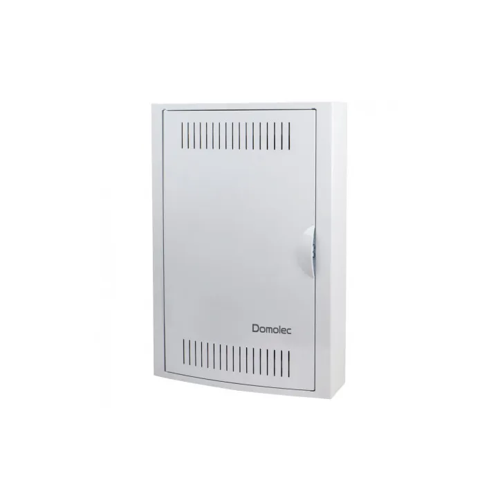 Coffret de Communication TEL/TV WIFI/ADSL avec 4 connecteurs RJ45 Grade 2 + emplacement box DOMOLEC